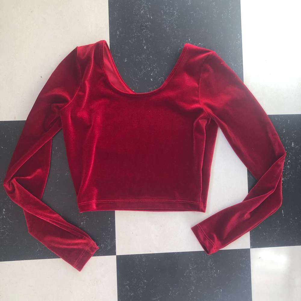 American Apparel Red Velvet Crop Top